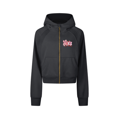 Strawberry Dream Cropped Zip Hoodie